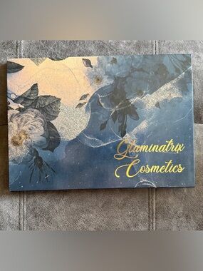 Glaminatrix Cosmetics Large Eye Shadow Z Palette - Navy & Gold Floral Design